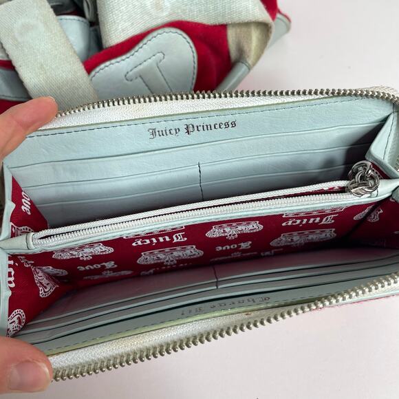 FAIR CONDITION Juicy Couture Your Royal Highness Red Green Bag Y2K and Wallet - Picture 3 of 16